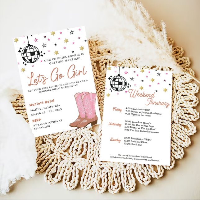  Cowgirl Disco Rodeo Bachelorette Weekend  Invitation (Creator Uploaded)
