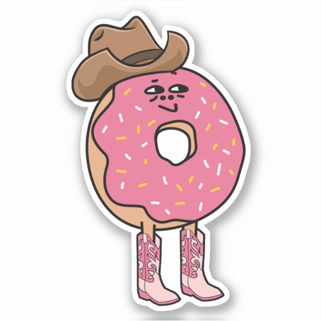 Cowgirl Doughnut, Funny Pink Sprinkles  (Front)