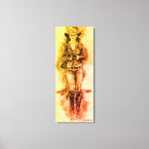 Cowgirl drawing Canvas Print