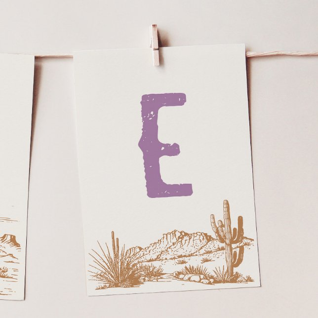 Cowgirl "E" High Chair Bunting Banner Card (Creator Uploaded)