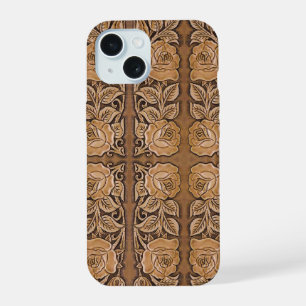 cowgirl fashion western country floral leather iPhone 15 case