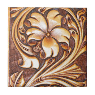 cowgirl fashion western country floral leather tile