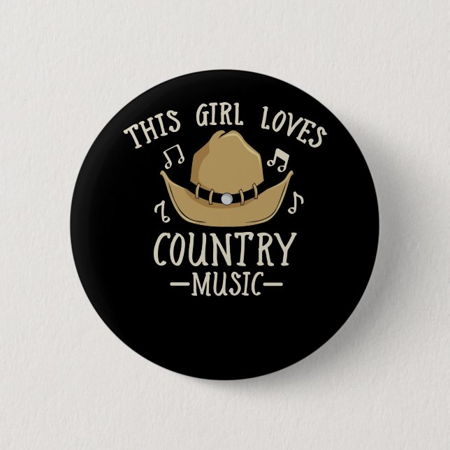 Cowgirl Female Country Music Lover Western Dancing 2 Inch Round Button (Front)