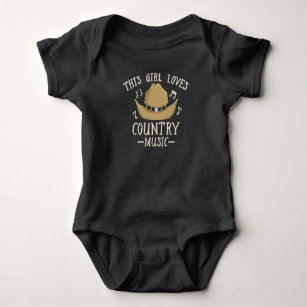 Cowgirl Female Country Music Lover Western Dancing Baby Bodysuit