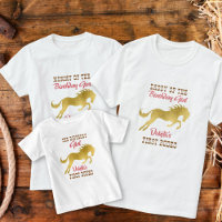 Cowgirl first rodeo gold horse birthday matching