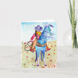Cowgirl For Hire Folded Greeting Card