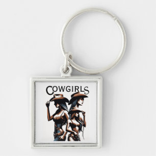 cowgirl friends keychain