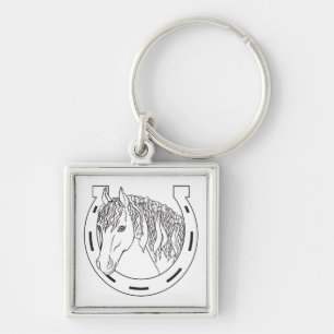 Cowgirl Gift Western Horseshoe Equestrian Horse Keychain