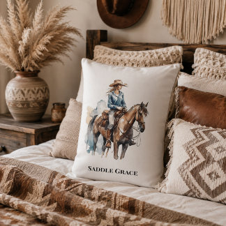 Cowgirl Grace Western Room Accent Lumbar Pillow