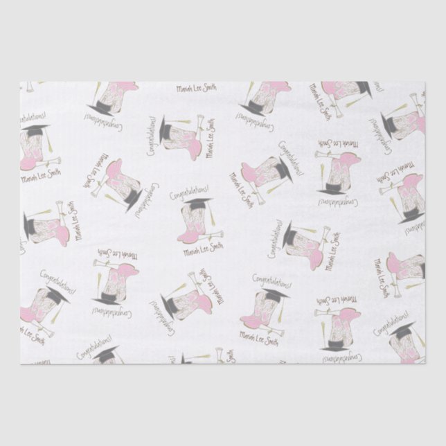 Cowgirl Graduation Country Western Party Tissue Paper (Front)