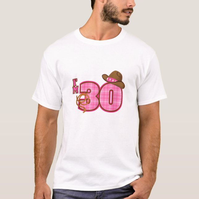 Cowgirl Hat 30th Birthday T-Shirt (Front)