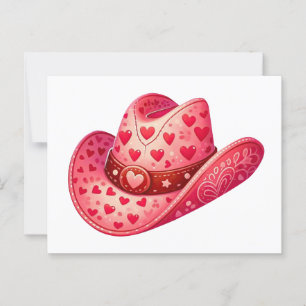 Cowgirl hat postcard