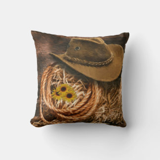 Cowgirl Hat Throw Pillow