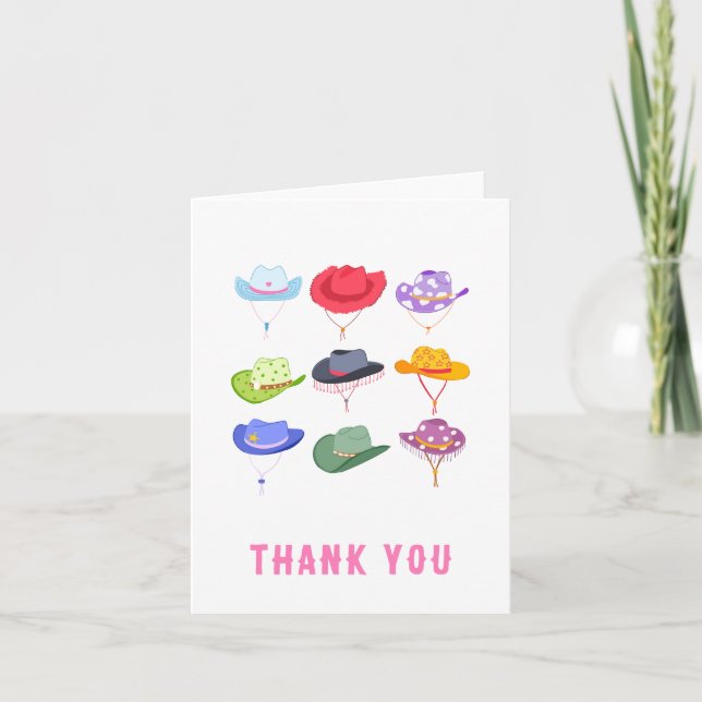 Cowgirl Hats Western Thank You Card (Front)