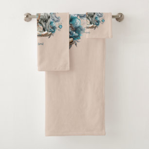 Cowgirl horse cowboy boots hat floral western bath towel set