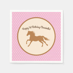 Cowgirl Horse Kid's Birthday Party Napkin