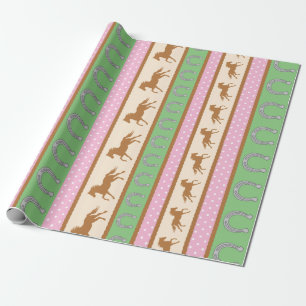 Cowgirl Horse Pony Cute 1st Birthday Party Theme Wrapping Paper