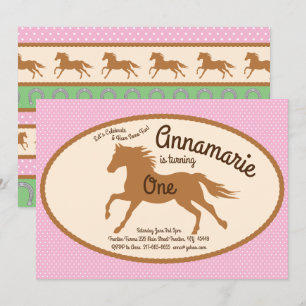 Cowgirl Horse Pony Invitations d'anniversaire