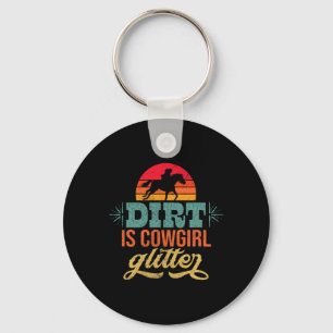 Cowgirl Horseback Riding Country Rodeo Retro Vinta Keychain