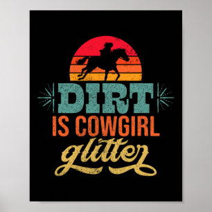 Cowgirl Horseback Riding Country Rodeo Retro Vinta Poster