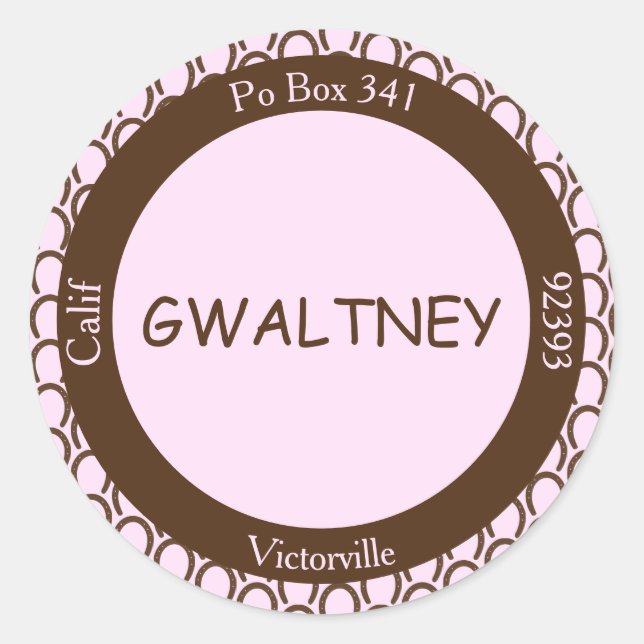 Cowgirl Horseshoe Pink | Brown Envelope Seal - (Front)