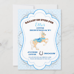 Cowgirl Horsey Birthday Party Invitations