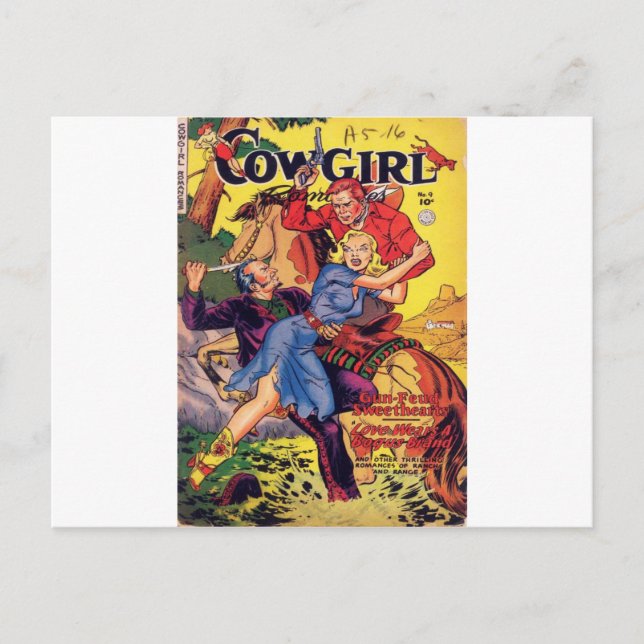 Cowgirl in a Blue Dress Postcard (Front)
