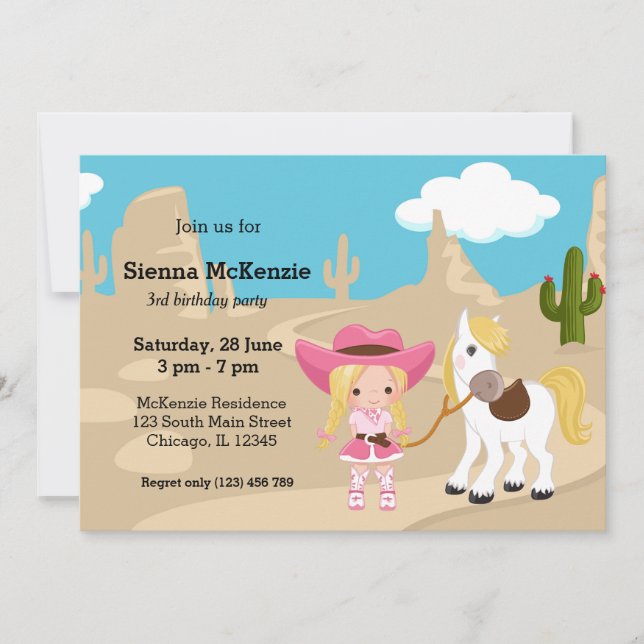 Cowgirl Invitation (Front)