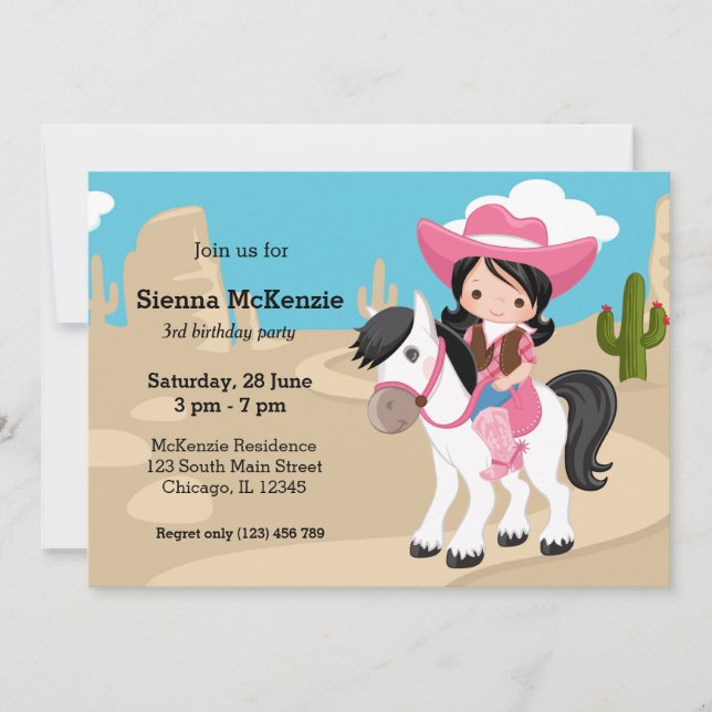 Cowgirl Invitation (Front)