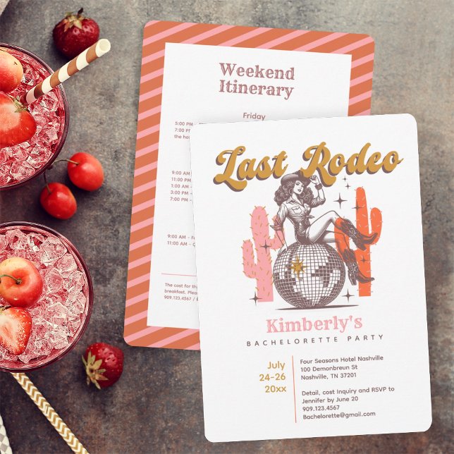 Cowgirl Last Rodeo Bachelorette Weekend Party Invitation (Creator Uploaded)
