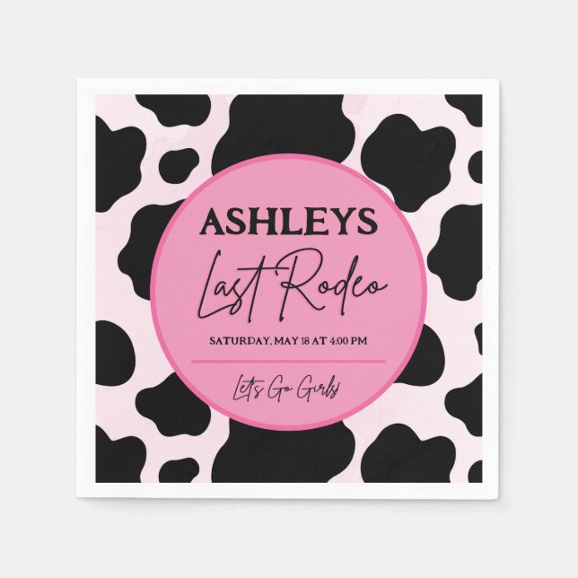 Cowgirl Last Rodeo Personalized Party Napkins (Front)