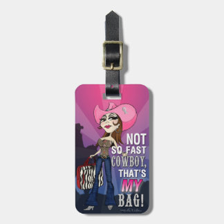 Cowgirl Luggage Tag - Brunette