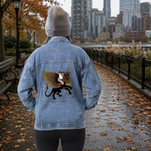 Cowgirl occidentale Lion griffon ailé Fantastique