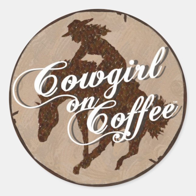 Cowgirl On Coffee LOGO STICKER (Front)