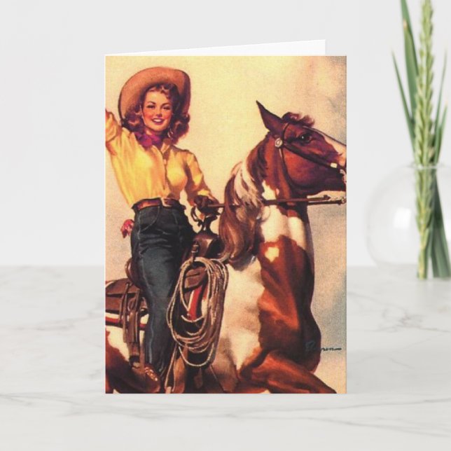 Cowgirl on Her Horse Card (Front)
