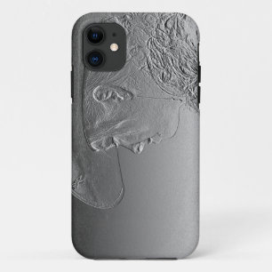 Cowgirl on silver metallic background iPhone 11 case