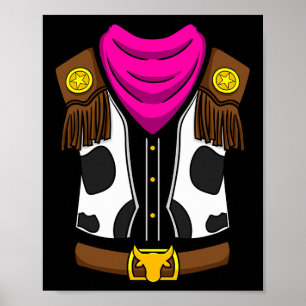 Cowgirl Outfit Barrel Racing Horseback Riding Rode Poster