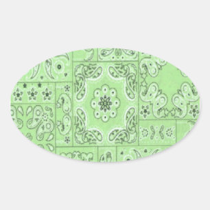 Cowgirl Paisley Bandana Lime Stickers