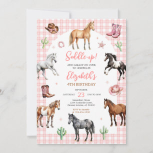 Cowgirl Party Horse Birthday Invitation