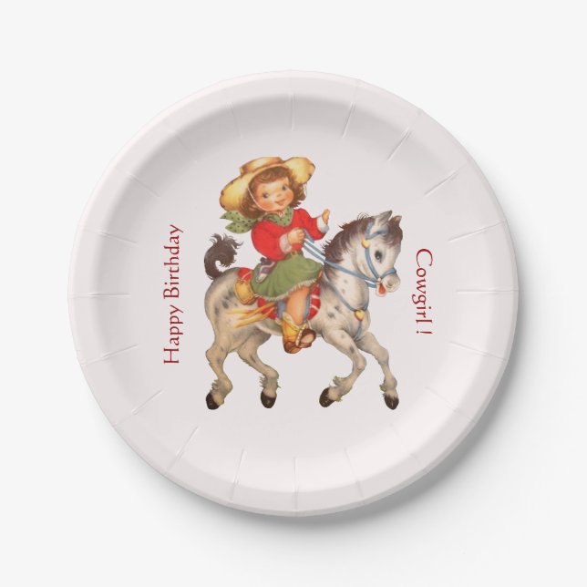 Cowgirl Party Paper Plate (Front)