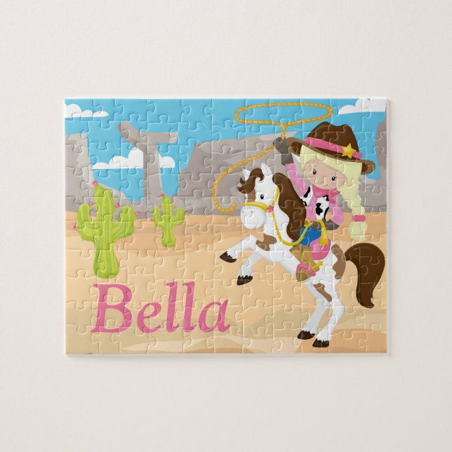 Cowgirl Personalized Name Puzzle (Horizontal)