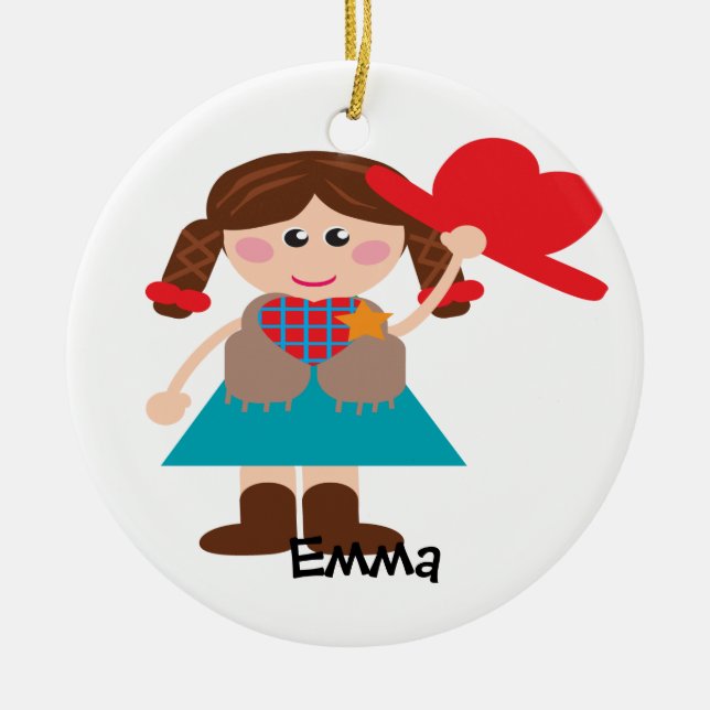 Cowgirl Personalized Ornament (Front)