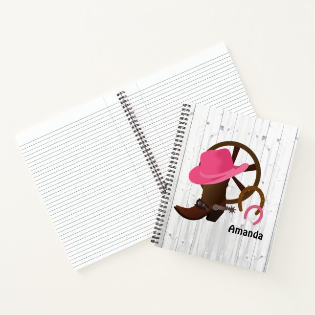 Cowgirl Personalized Rustic Notebook (Inside)