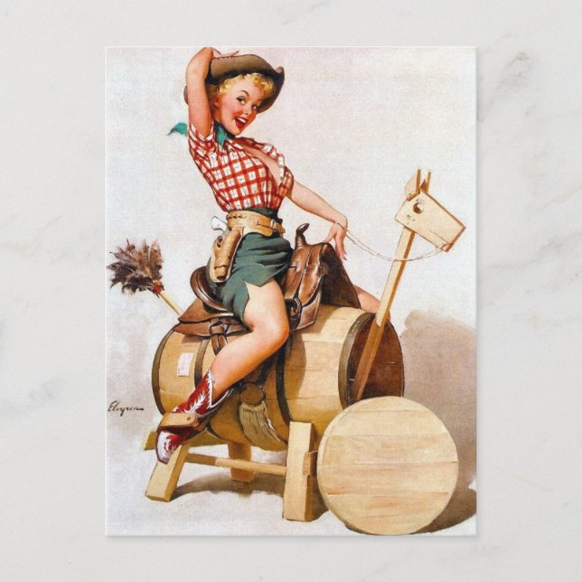 Cowgirl Pin-Up 2 Postcard (Front)