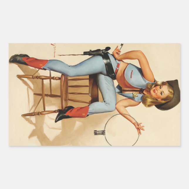 Cowgirl Pin-up Girl Sticker (Front)