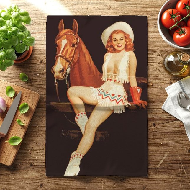 Cowgirl Pin-Up                                     Kitchen Towel (Creator Uploaded)