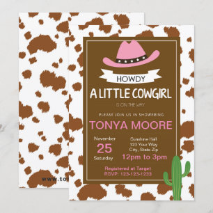 Cowgirl Pink Baby Shower Invitation