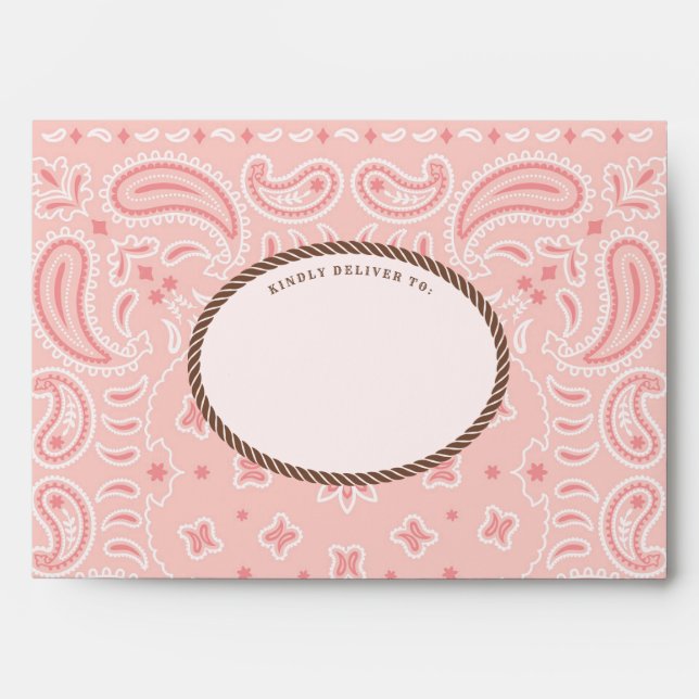 Cowgirl Pink Bandana Envelope (Front)