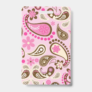 Cowgirl Pink Brown Paisley Flowers Country Texas Badge
