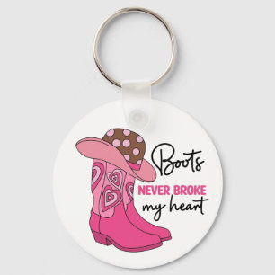 Cowgirl Pink Cowboy Boots Western Horse Lover Gift Keychain
